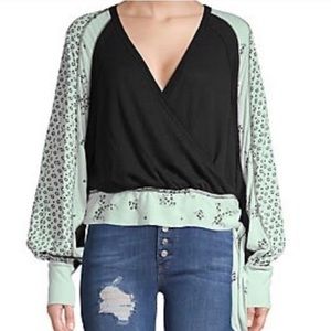 NWT Free People faux front wrap thermal - small